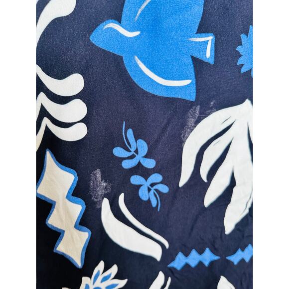 FIFTEEN TWENTY Blue Black Abstract Floral Print Side Slit Lexi Skirt Size XL - Picture 9 of 13